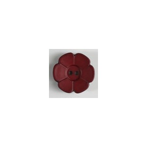 Knapp, 28mm blomst, burgund