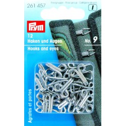 Hekte nr 9, 12 stk forniklet