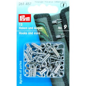 Hekte nr 9, 12 stk forniklet