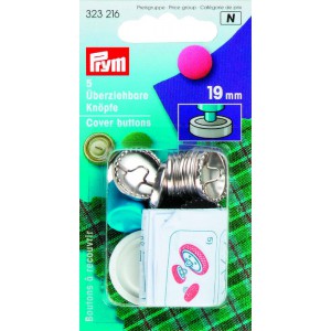 Overtrekksknapper, 19 mm, 5stk