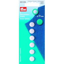Overtrekksknapper, 11 mm, 6stk