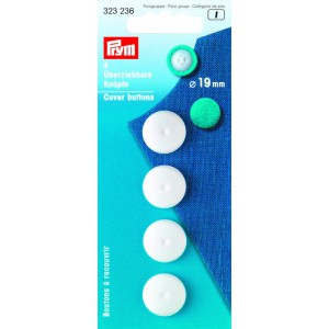 Overtrekksknapper, 19 mm, 4stk