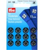 Trykknapper,11 mm,12 stk sorte