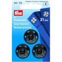 Trykknapper,21 mm, 3 stk sorte