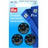 Trykknapper,21 mm, 3 stk sorte