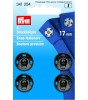 Trykknapper,17 mm, 4 stk sorte