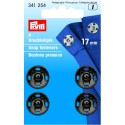 Trykknapper,17 mm, 4 stk sorte