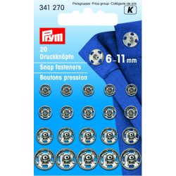 Trykknapper,6-11mm,20 stk forn