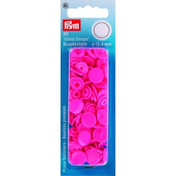 Trykk-knapp, plast rosa   12mm