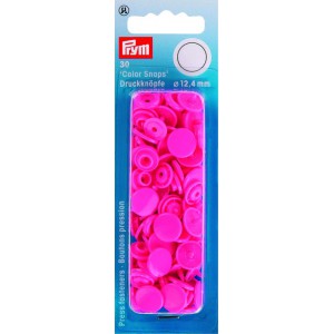 Trykk-knapp, plast rosa   12mm