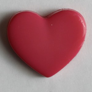 Barneknapp, 13mm hjerte pink
