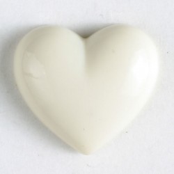 Barneknapp, 11mm hjerte,creme