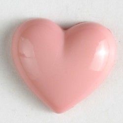 Barneknapp, 11mm hjerte,rosa