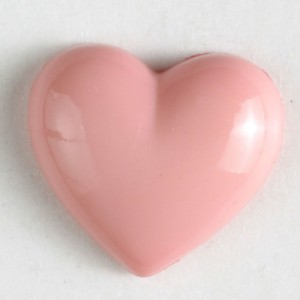 Barneknapp, 11mm hjerte,rosa
