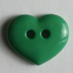 Barneknapp, 13mm hjerte grønn