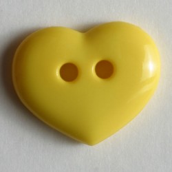 Barneknapp, 13mm hjerte gul