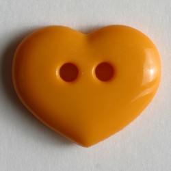 Barneknapp, 13mm hjerte orange