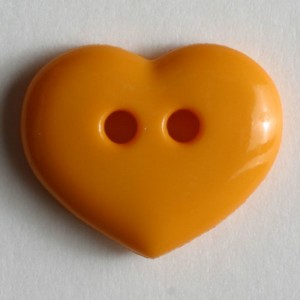 Barneknapp, 13mm hjerte orange