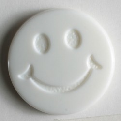 Barneknapp, 15mm Smil,hvit