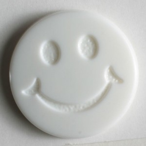 Barneknapp, 15mm Smil,hvit