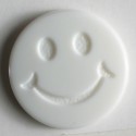 Barneknapp, 15mm Smil,hvit