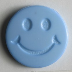 Barneknapp, 15mm Smil,lys blå