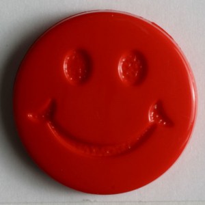 Barneknapp, 15mm Smil,rød
