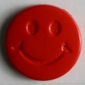 Barneknapp, 15mm Smil,rød