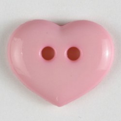Barneknapp, 13mm hjerte,rosa