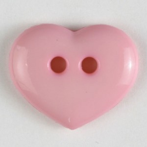 Barneknapp, 13mm hjerte,rosa