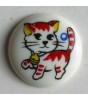 Barneknapp, 15mm hvit Katt