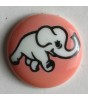 Barneknapp, 15mm Elefant,rosa