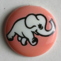 Barneknapp, 15mm Elefant,rosa