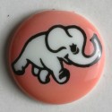 Barneknapp, 15mm Elefant,rosa