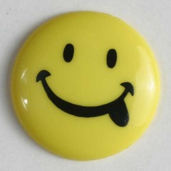Barneknapp, 15mm Smil,gul