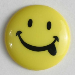 Barneknapp, 15mm Smil,gul