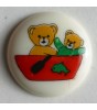 Barneknapp, 15mm Teddy, hvit