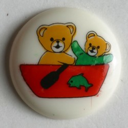 Barneknapp, 15mm Teddy, hvit