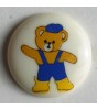 Barneknapp, 15mm Teddy, hvit