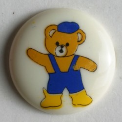 Barneknapp, 15mm Teddy, hvit