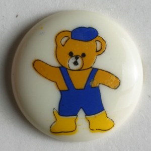 Barneknapp, 15mm Teddy, hvit