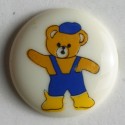 Barneknapp, 15mm Teddy, hvit