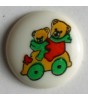Barneknapp, 15mm Teddy, hvit