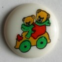 Barneknapp, 15mm Teddy, hvit