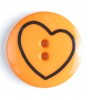 Barneknapp, 13mm hjerte,orange