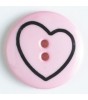 Barneknapp, 13mm hjerte,rosa