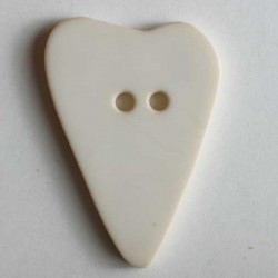 Barneknapp, 15mm hjerte ecru