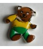 Barneknapp, 17mm Bamse/grønn