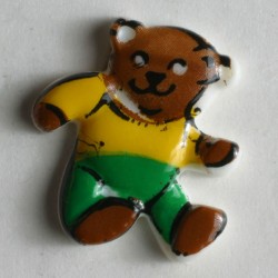 Barneknapp, 17mm Bamse/grønn