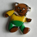 Barneknapp, 17mm Bamse/grønn